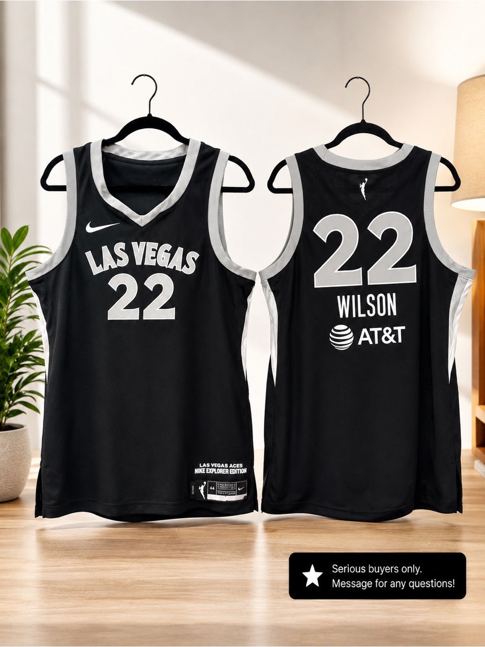 Nike Black & White Las Vegas #22 Basketball Jersey - Wilson